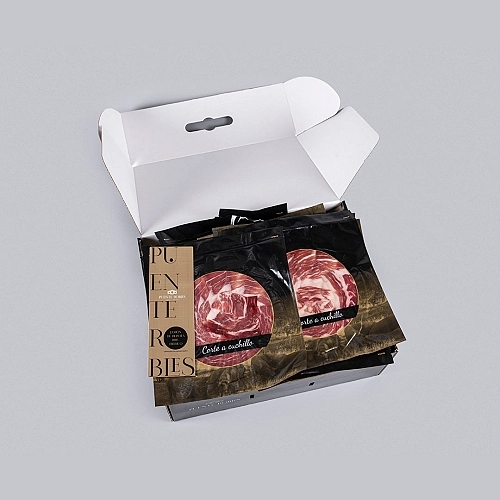 100% PROSCIUTTO IBERICO ALIMENTATO A GHIANDE 100% RAZZA IBERICA (AFFETTATO A COLTELLO) 100% PROSCIUTTO IBERICO ALIMENTATO A GHIANDE 100% RAZZA IBERICA (AFFETTATO A COLTELLO)