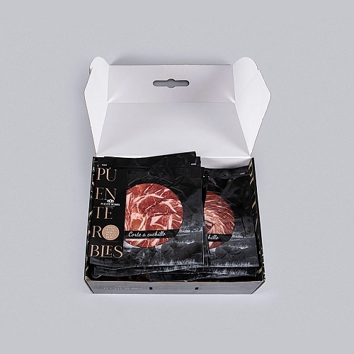 50% CEBO IBERICO PROSCIUTTO CRUDO IBERICO (AFFETTATO AL COLTELLO) 50% CEBO IBERICO PROSCIUTTO CRUDO IBERICO (AFFETTATO AL COLTELLO)