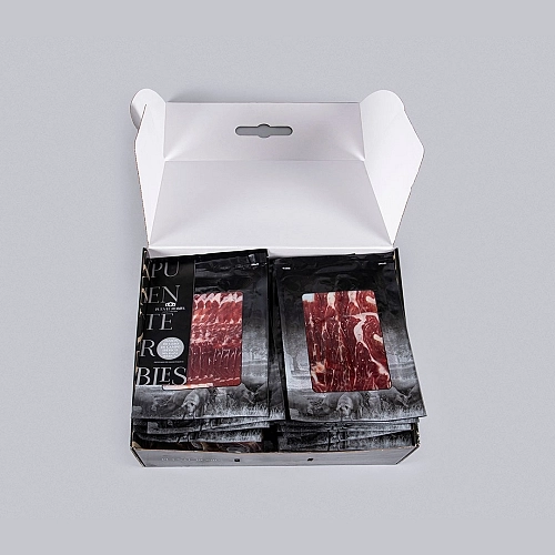 50% PROSCIUTTO CRUDO IBERICO (TAGLIO A MACCHINA) 50% PROSCIUTTO CRUDO IBERICO (TAGLIO A MACCHINA)