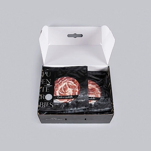 50% PROSCIUTTO DI CAMPAGNA IBERICO (AFFETTATO AL COLTELLO) 50% PROSCIUTTO DI CAMPAGNA IBERICO (AFFETTATO AL COLTELLO)