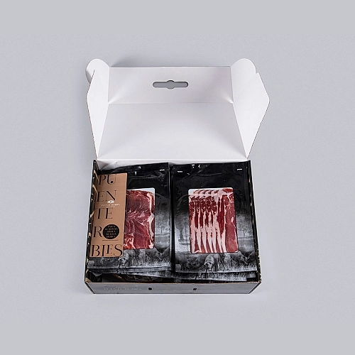 50% SPALLA IBERICA ALIMENTATA A GHIANDE (TAGLIO A MACCHINA) 50% SPALLA IBERICA ALIMENTATA A GHIANDE (TAGLIO A MACCHINA)