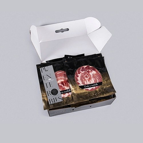 75% PROSCIUTTO IBERICO DI GHIANDA (AFFETTATO AL COLTELLO) 75% PROSCIUTTO IBERICO DI GHIANDA (AFFETTATO AL COLTELLO)