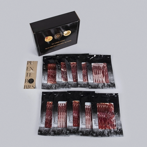 CONFEZIONE 1: 10 CONFEZIONI DI SPALLA DI PROSCIUTTO IBERICO DI PURA RAZZA IBERICA TAGLIATA A MACCHIN CONFEZIONE 1: 10 CONFEZIONI DI SPALLA DI PROSCIUTTO IBERICO DI PURA RAZZA IBERICA TAGLIATA A MACCHIN